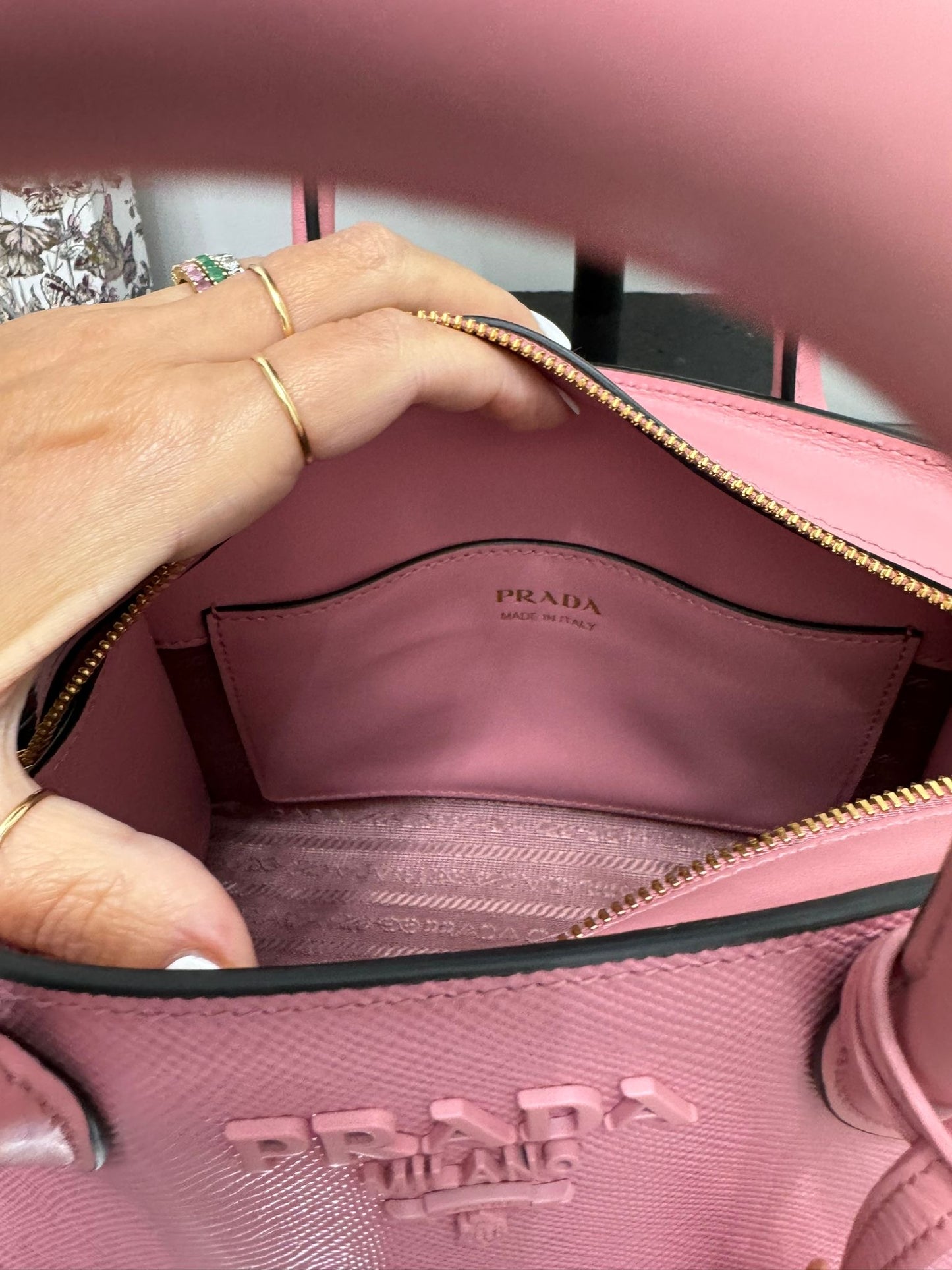 BORSA A MANO SAFFIANO CUIR ROSA PETALO