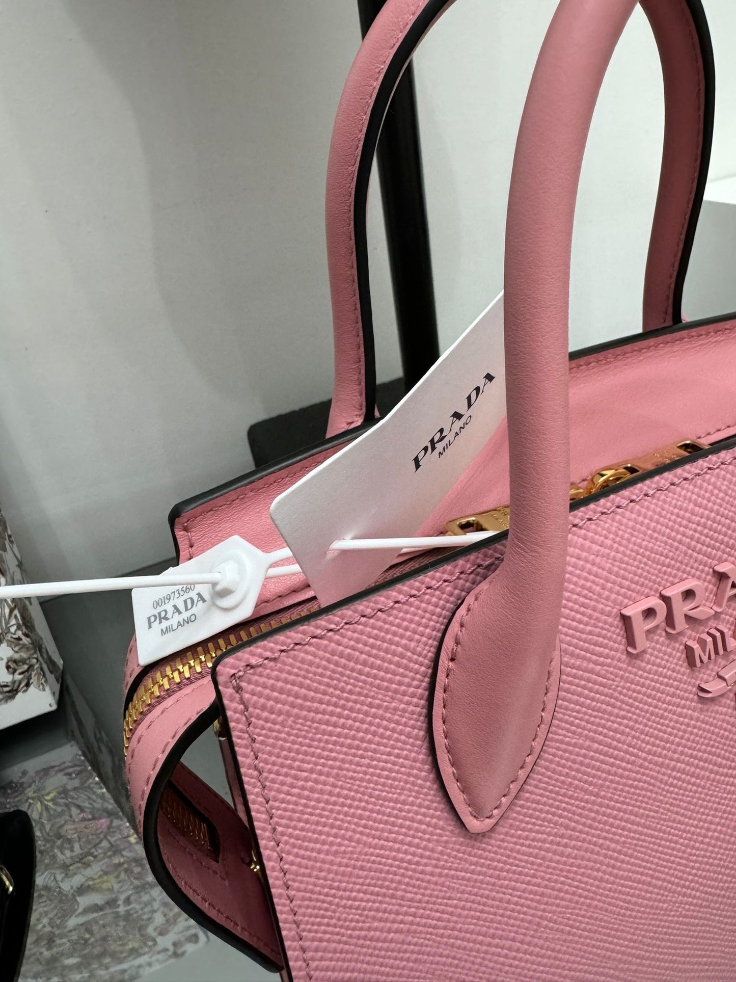 BORSA A MANO SAFFIANO CUIR ROSA PETALO