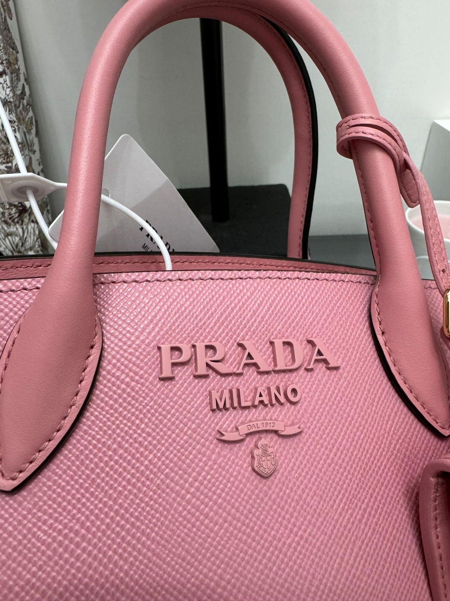 BORSA A MANO SAFFIANO CUIR ROSA PETALO