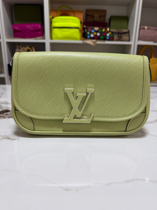 Louis Vuitton borsa buci a spalla in pelle Epi verde