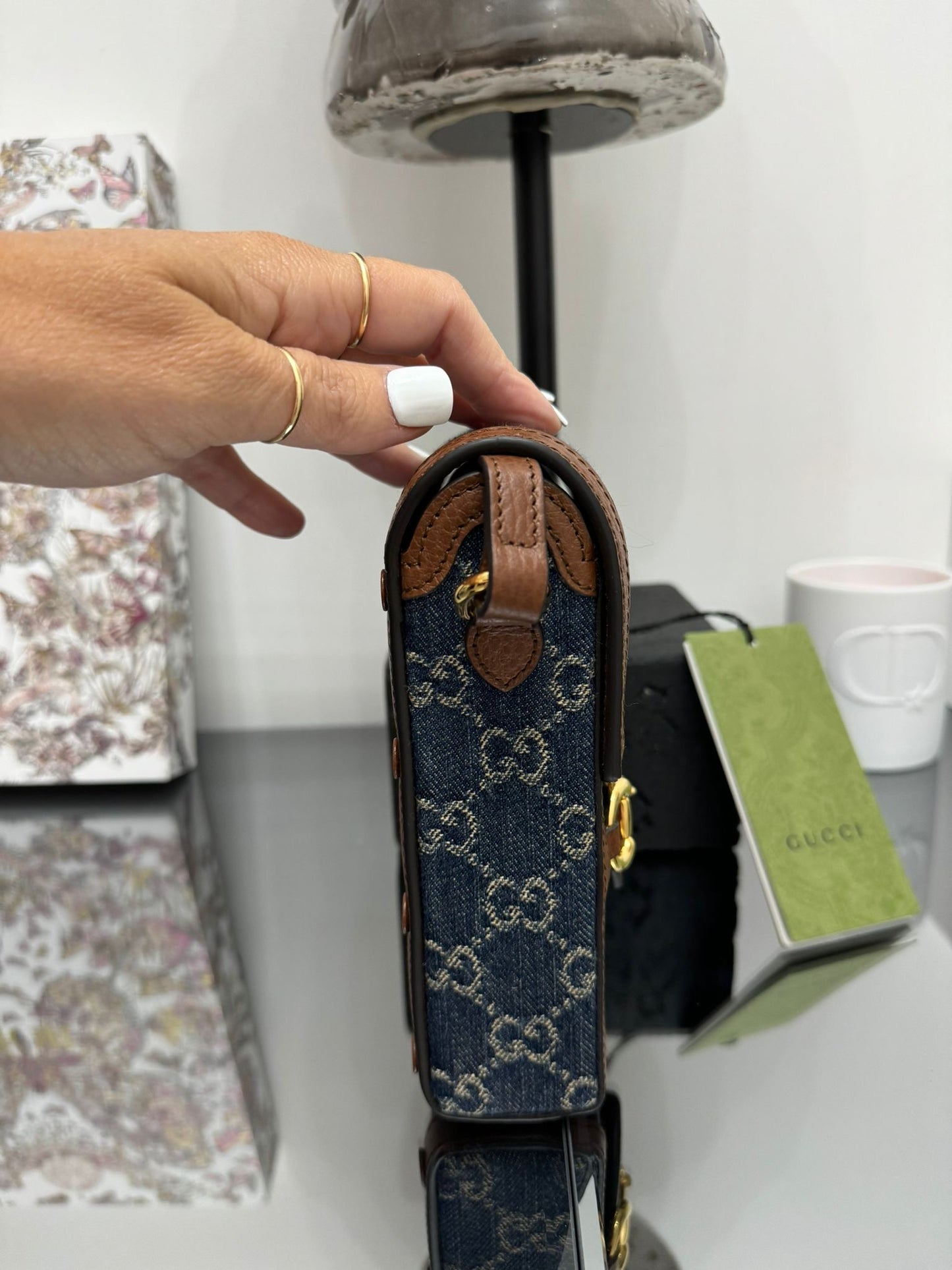 Horsebit 1955 mini borsa in denim