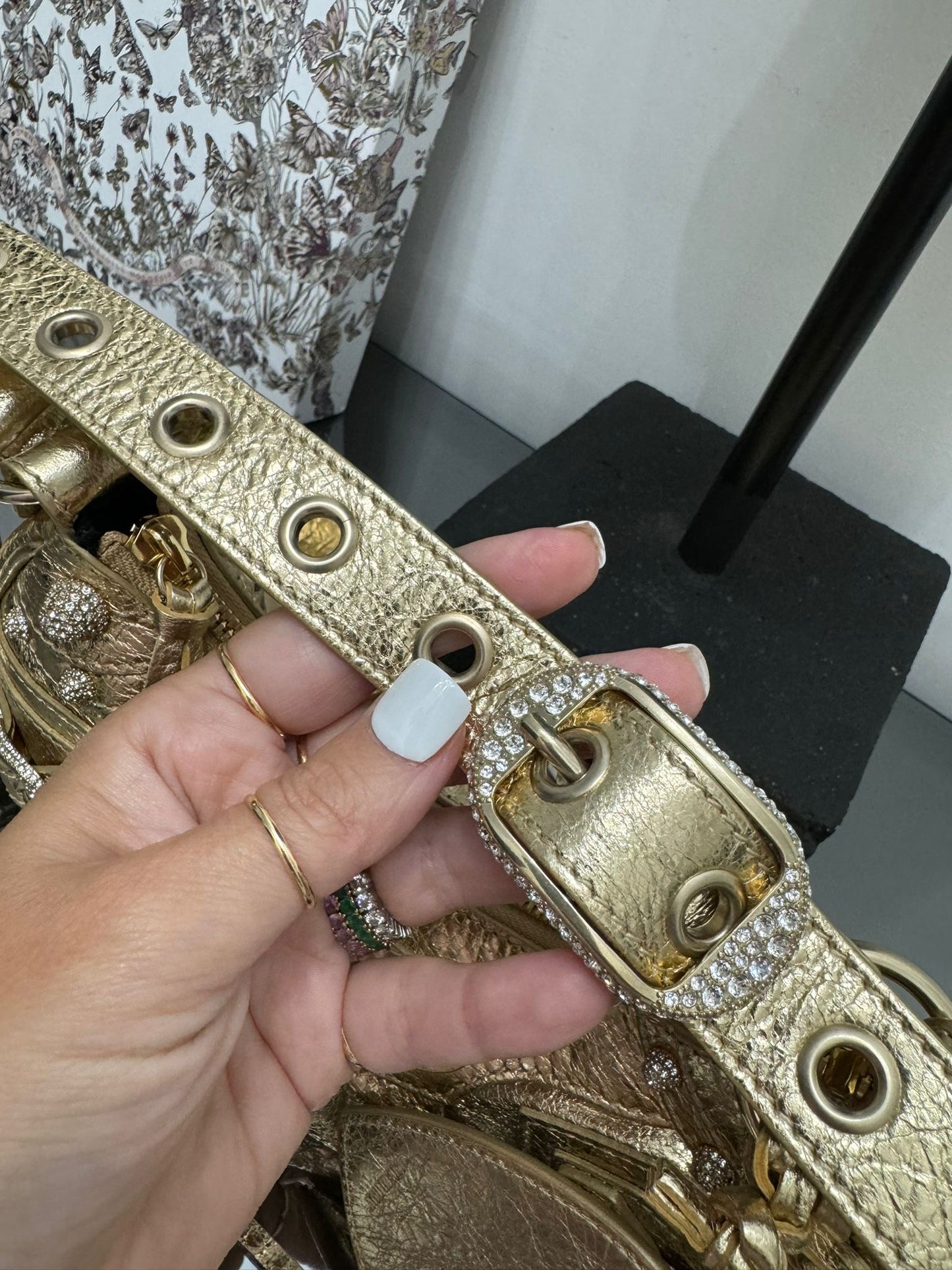 Borsa a spalla Le Cagole XS in nappa oro