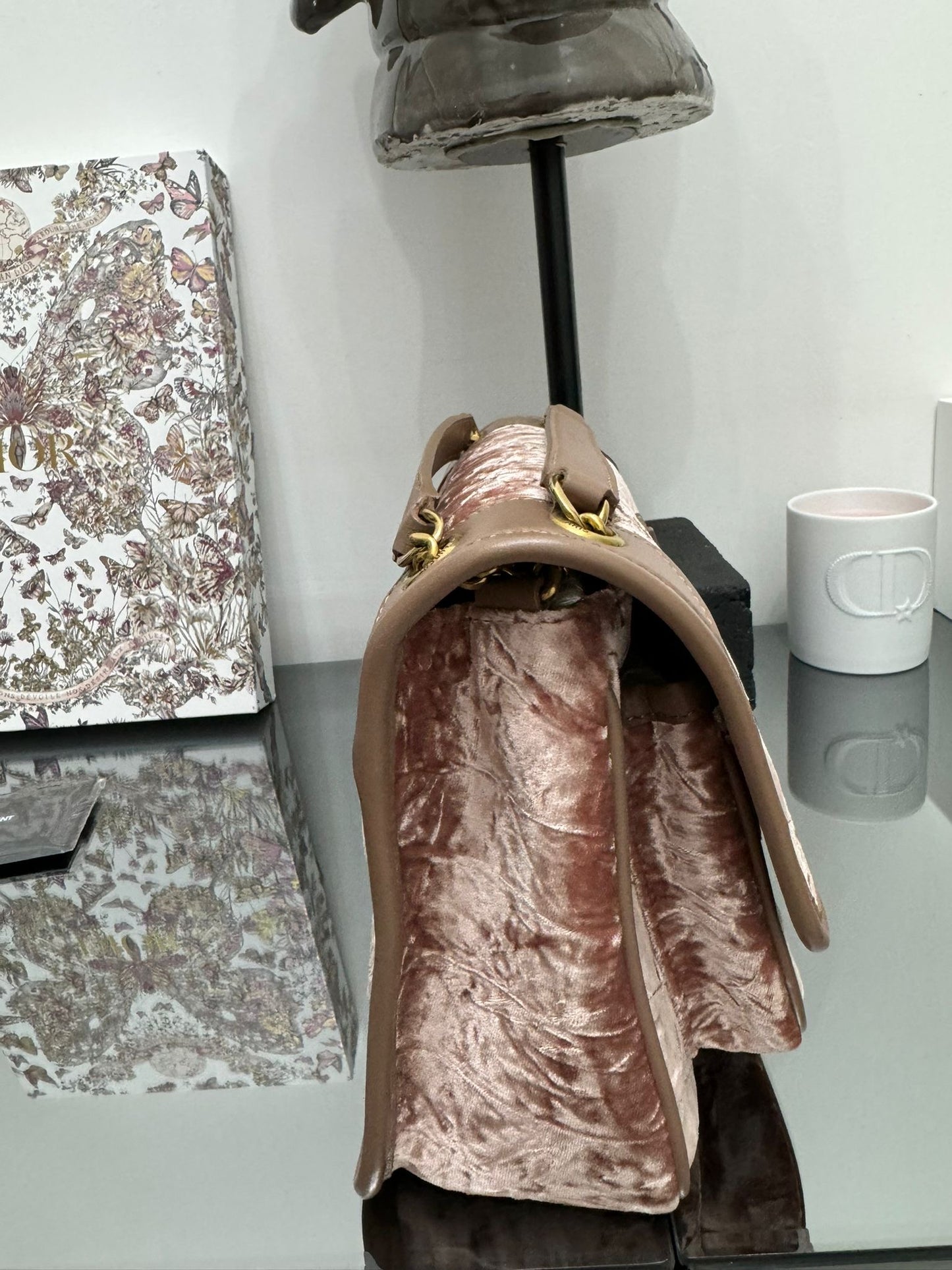 Niky borsa a tracolla velvet rosa antico misura media