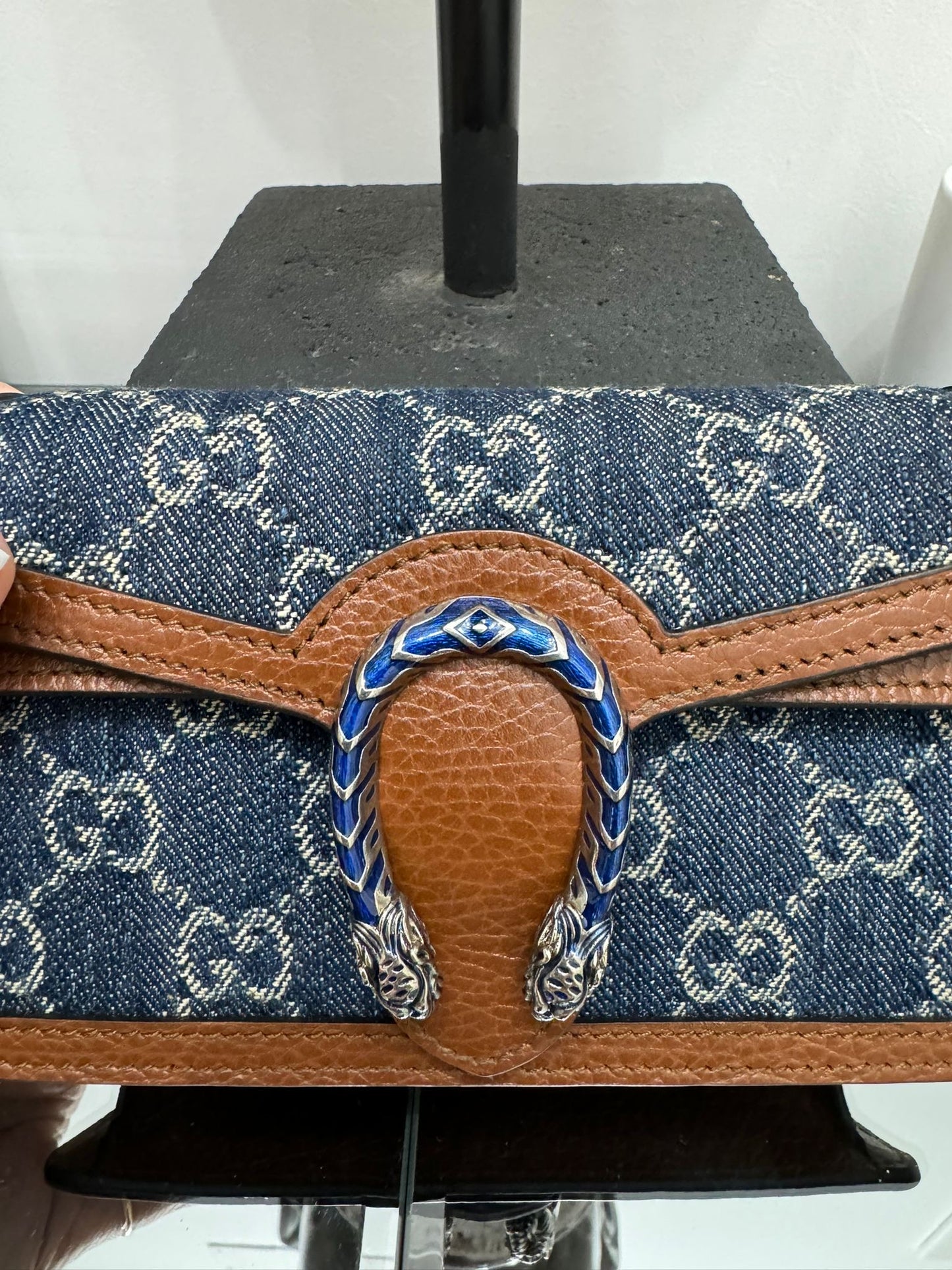 Borsa a tracolla GG Dionysus micro in denim