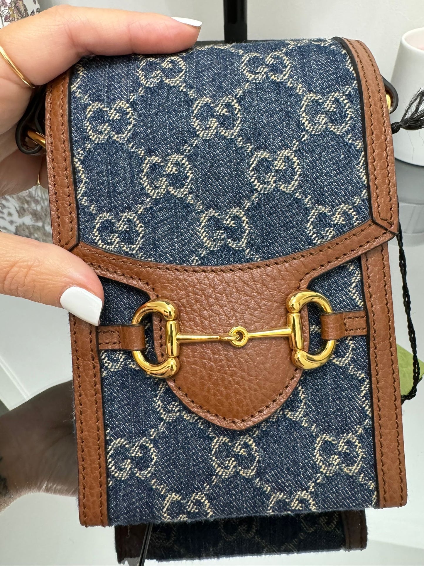 Horsebit 1955 mini borsa in denim