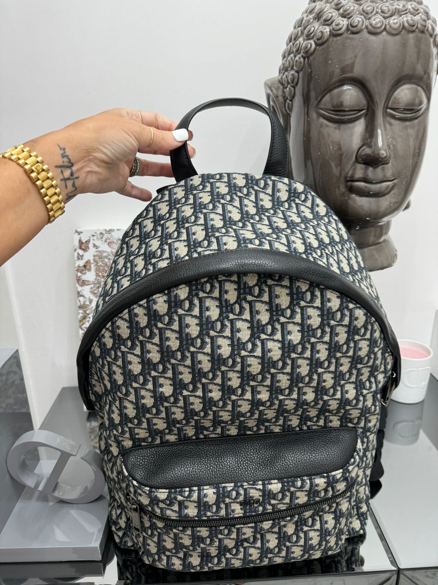 Rider Backpack
Beige and black Oblique Jacquard