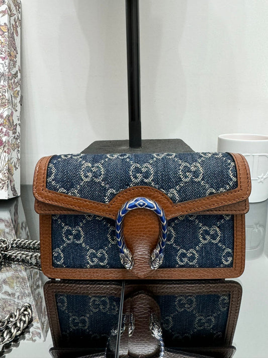 GG Dionysus micro denim shoulder bag