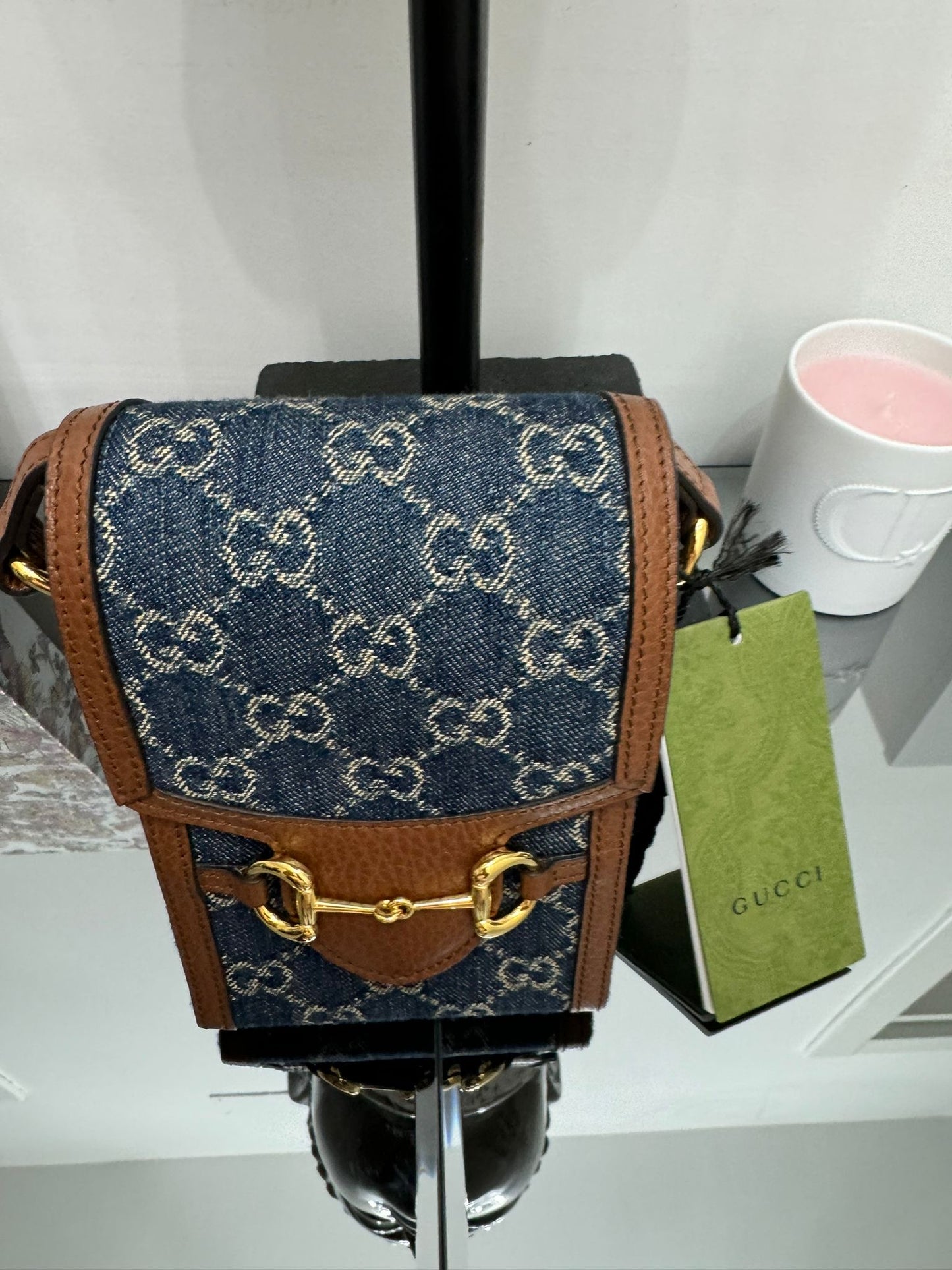 Horsebit 1955 mini borsa in denim