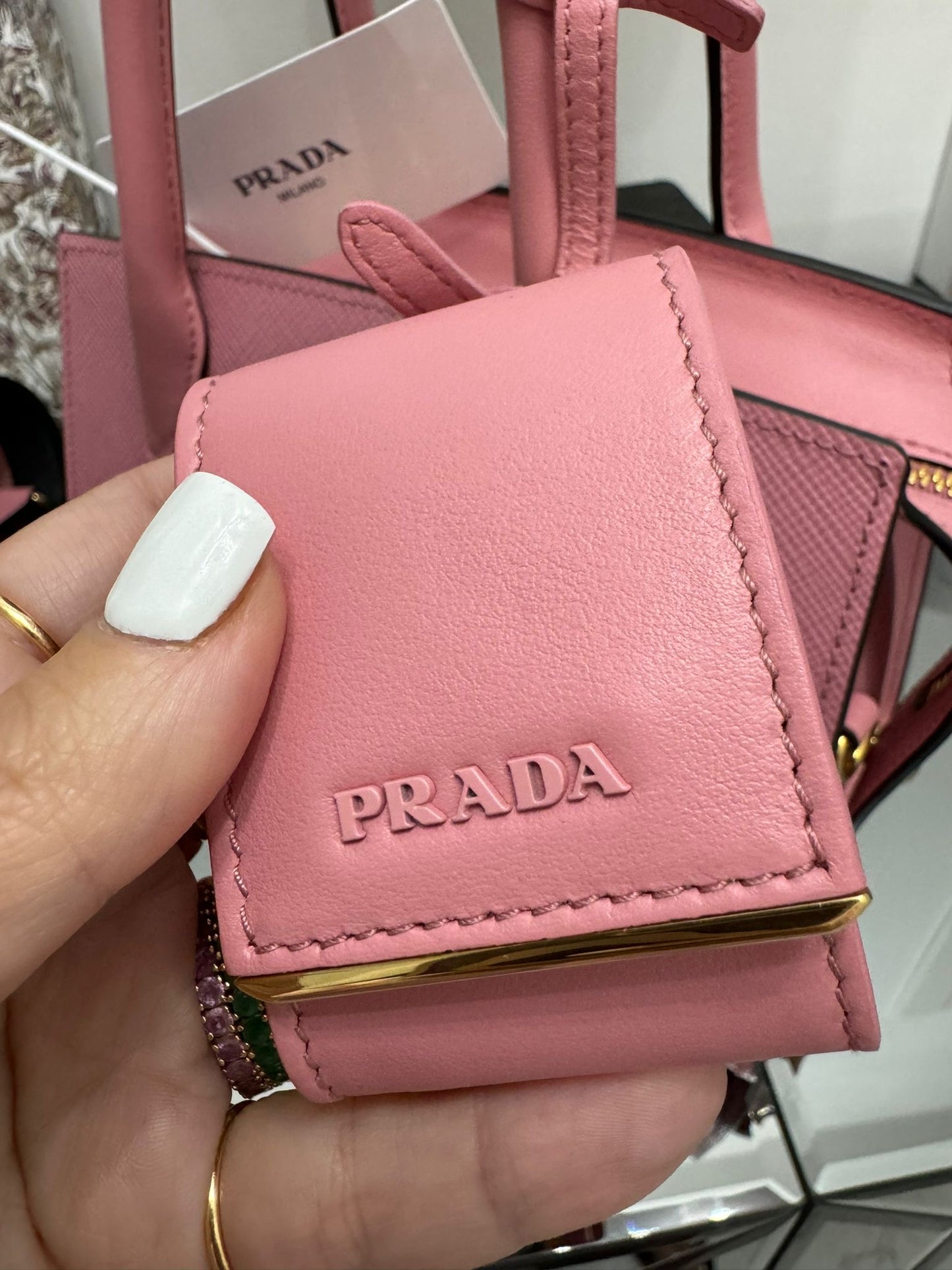 BORSA A MANO SAFFIANO CUIR ROSA PETALO