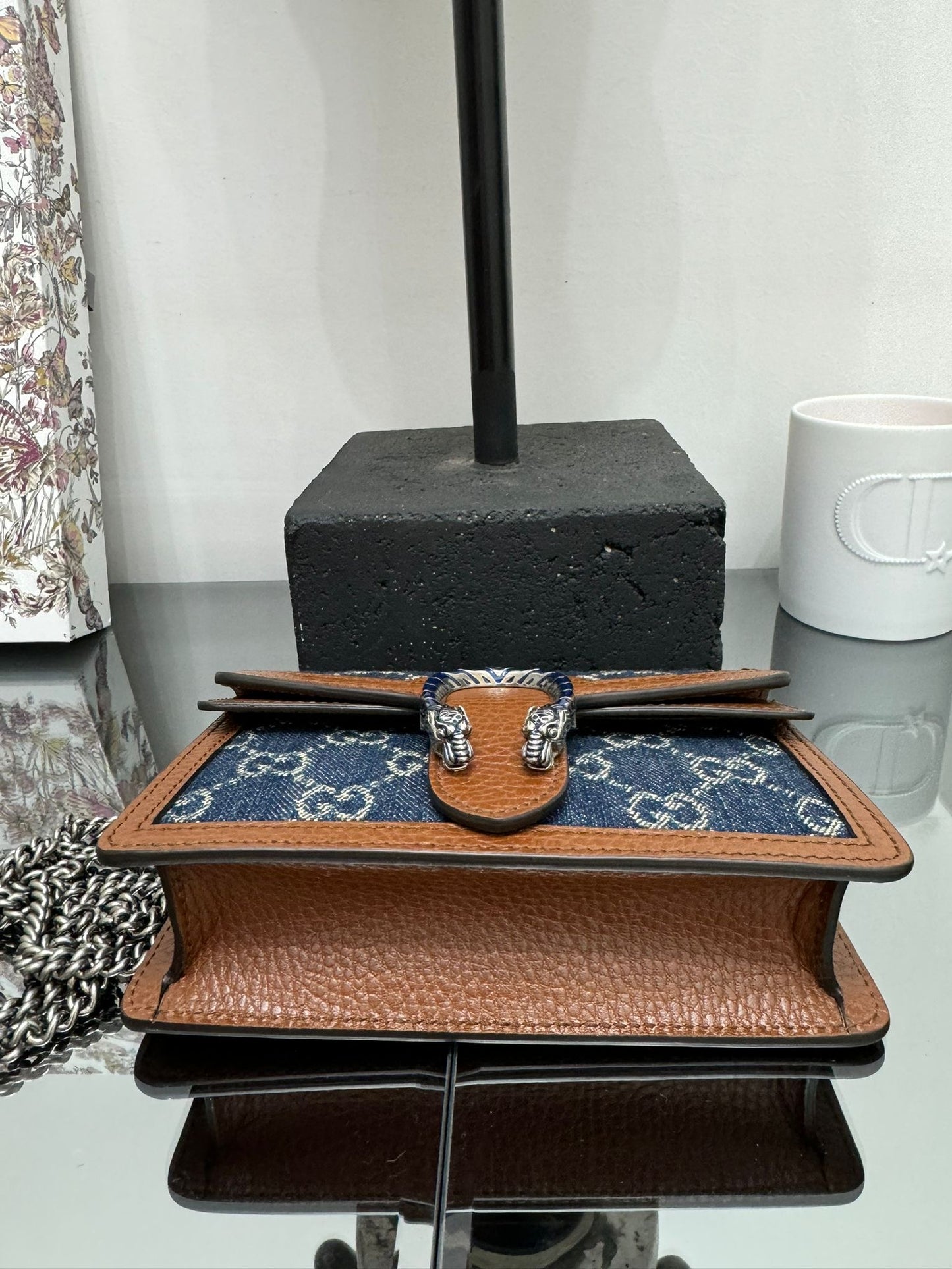 Borsa a tracolla GG Dionysus micro in denim