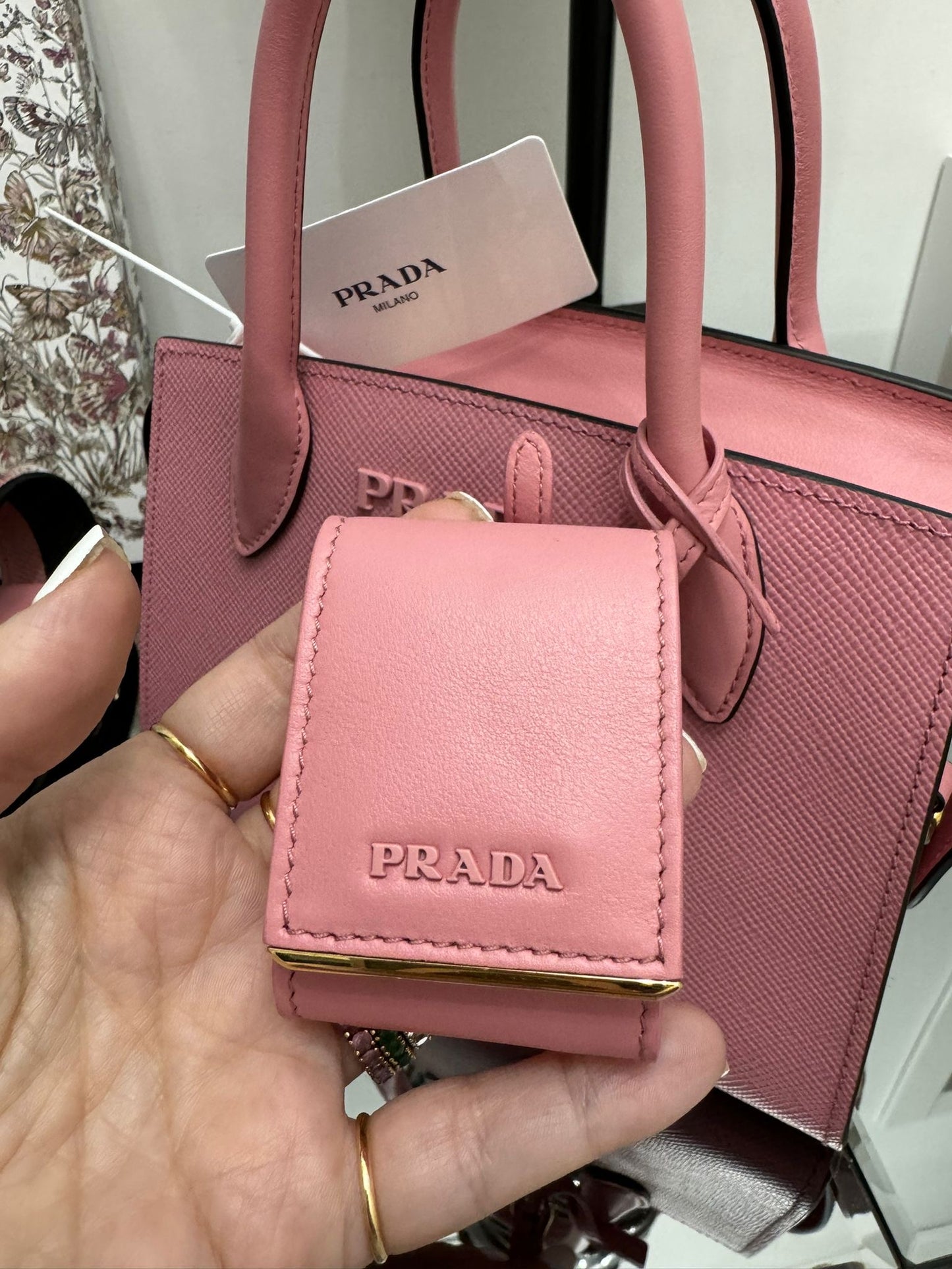 BORSA A MANO SAFFIANO CUIR ROSA PETALO