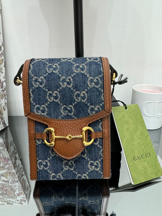 Horsebit 1955 mini borsa in denim