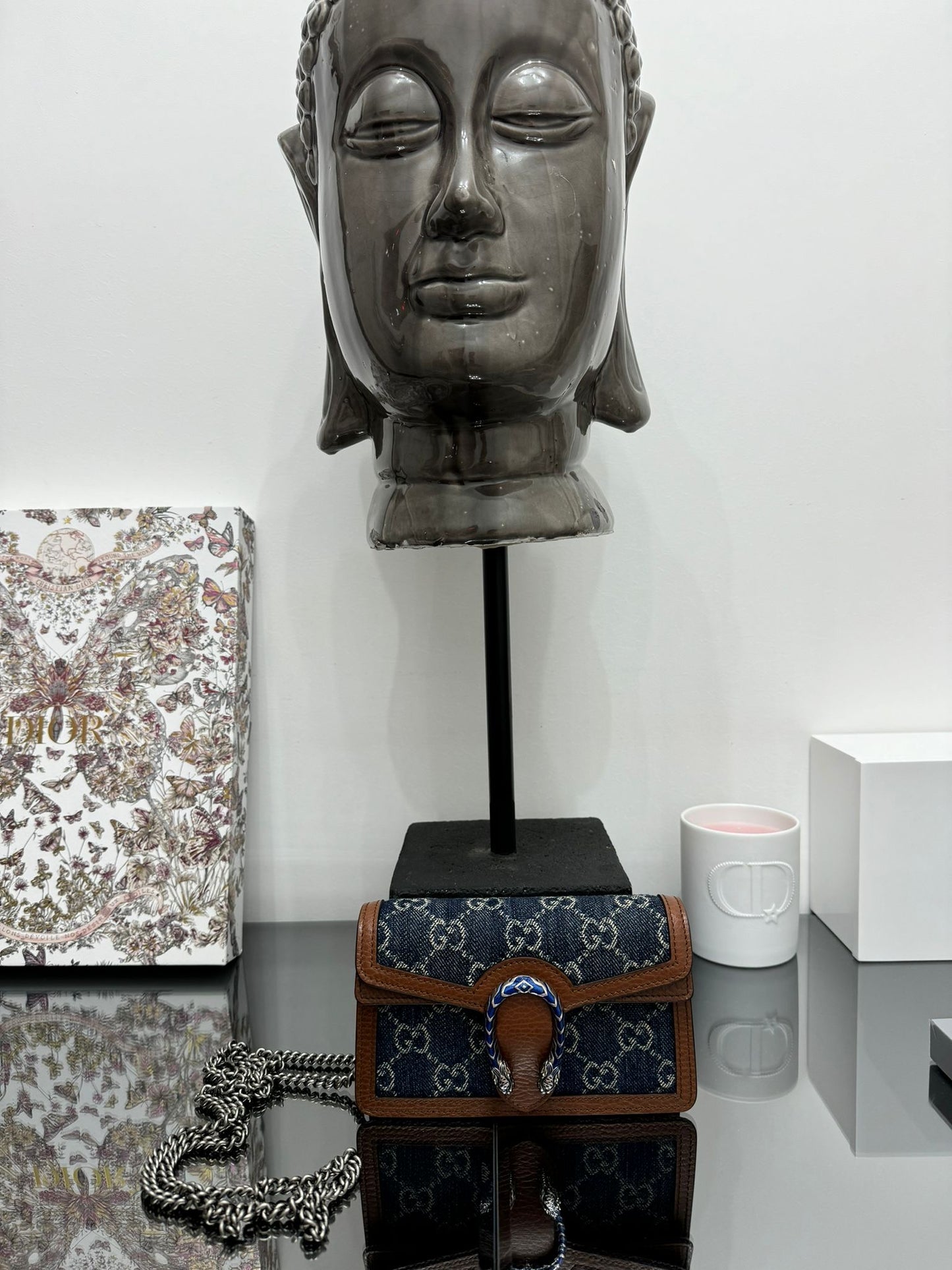 Borsa a tracolla GG Dionysus micro in denim