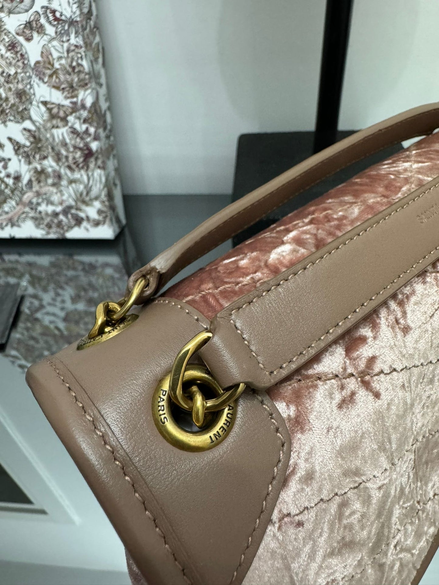 Niky borsa a tracolla velvet rosa antico misura media