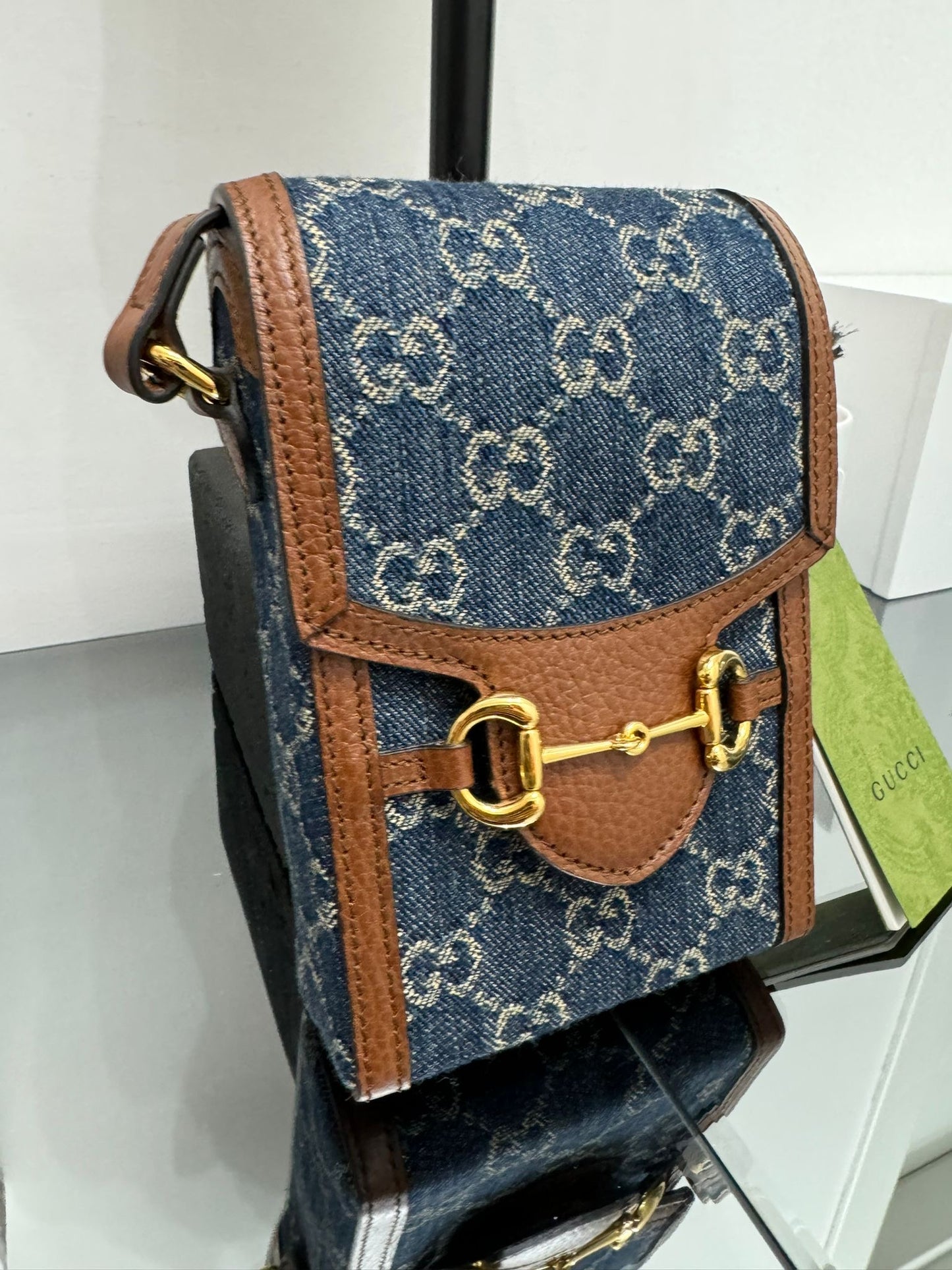 Horsebit 1955 mini borsa in denim