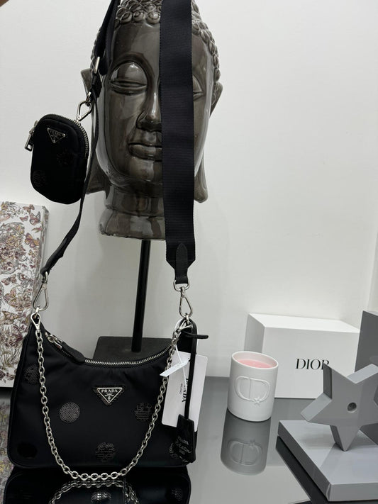 Re-Edition 2005 nylon and sequin shoulder bag