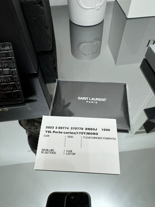 Porta carte di credito in pelle stampa cocco nero