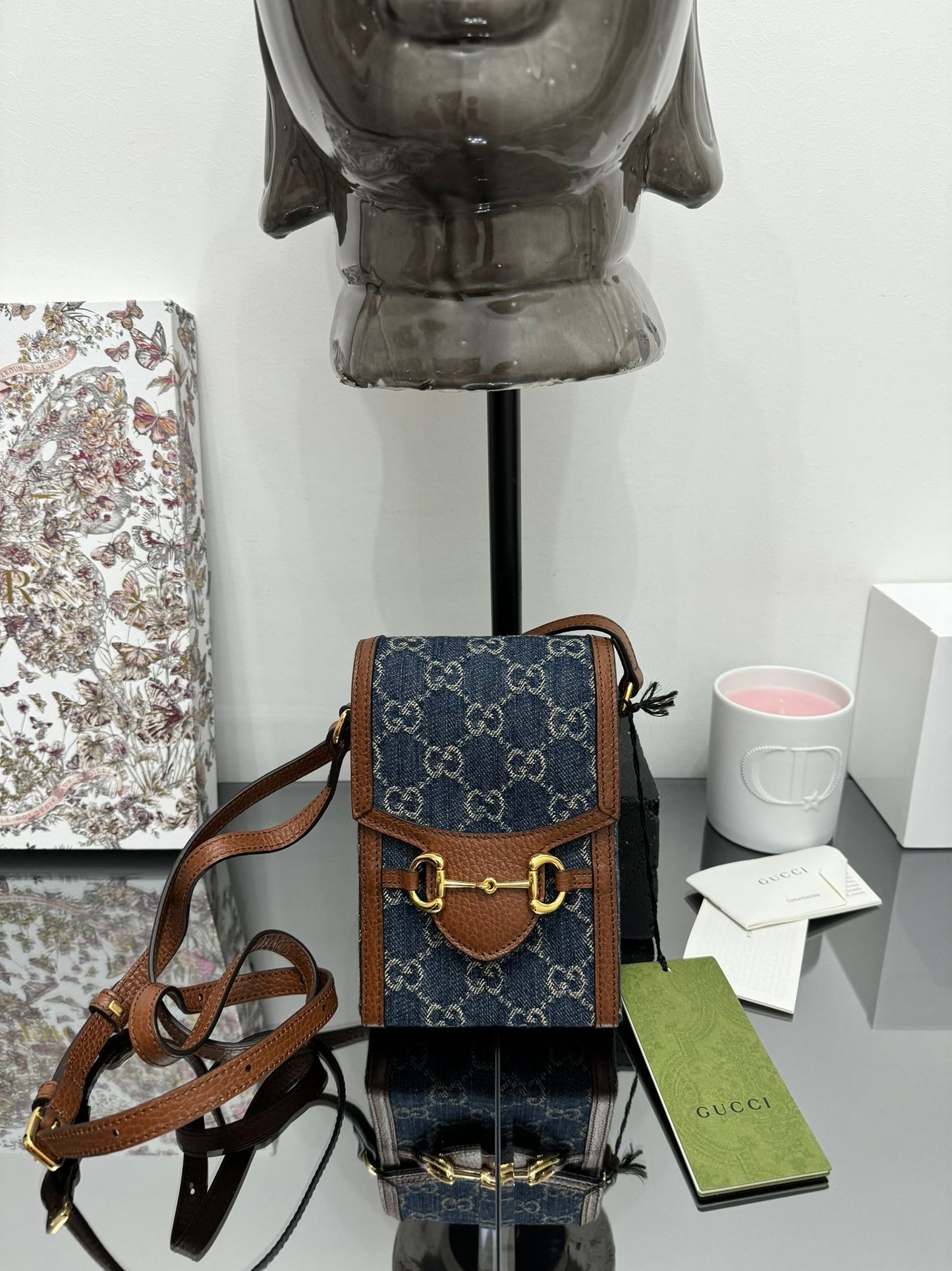 Horsebit 1955 mini borsa in denim