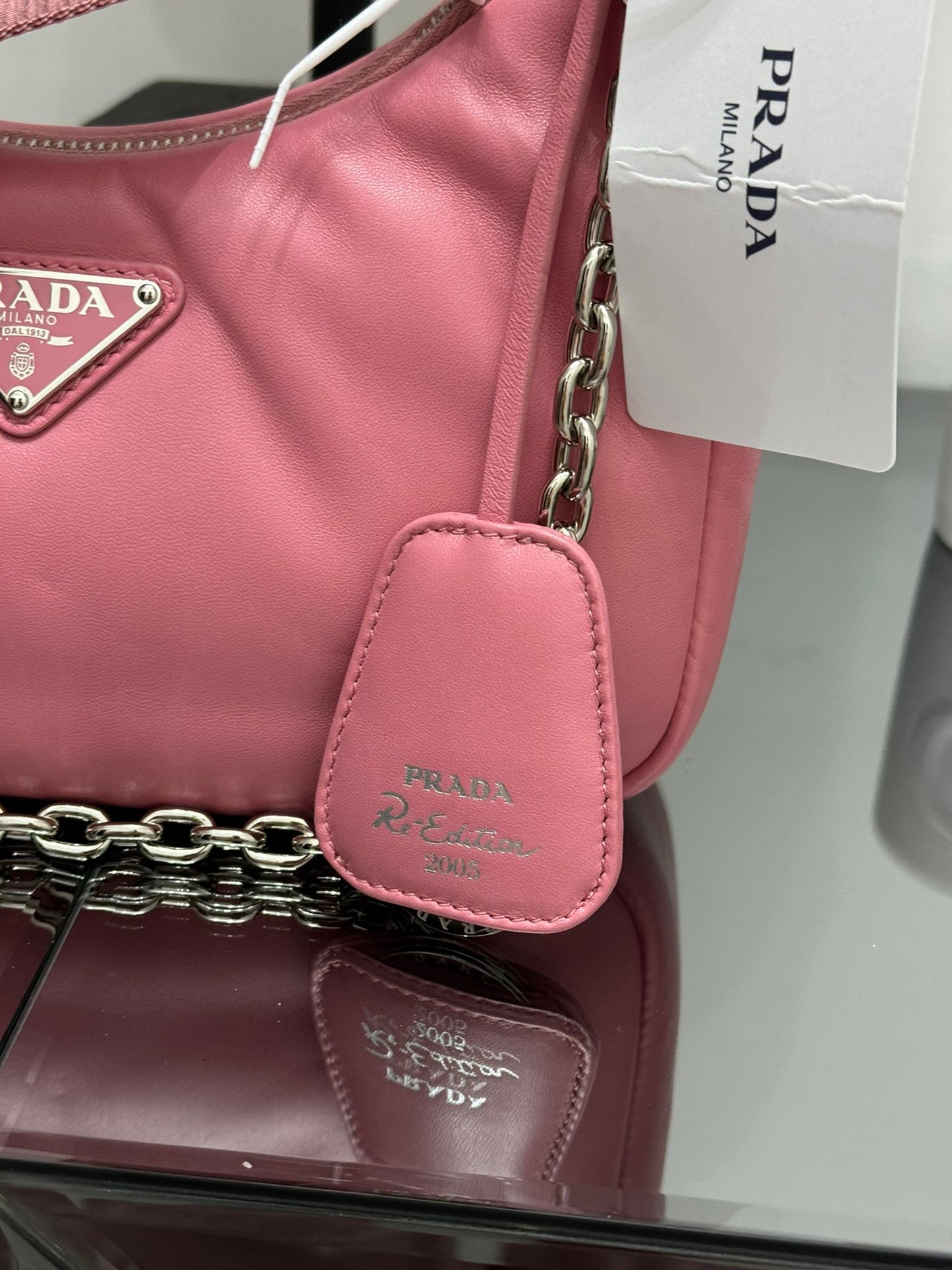 Borsa a spalla imbottita Re-Edition rosa