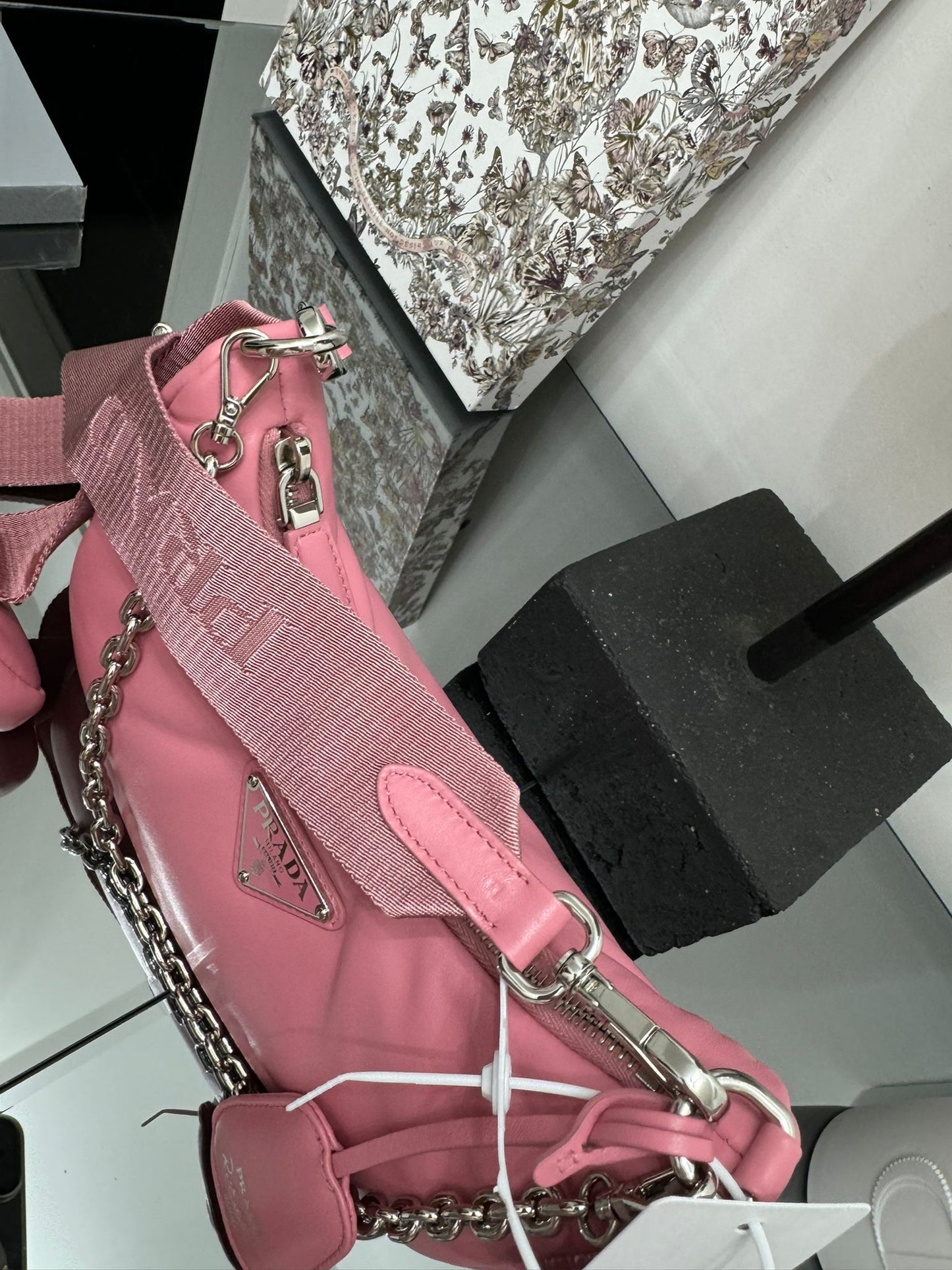 Borsa a spalla imbottita Re-Edition rosa