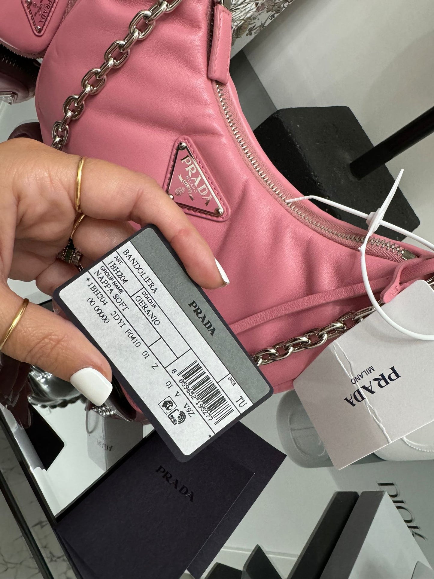 Borsa a spalla imbottita Re-Edition rosa