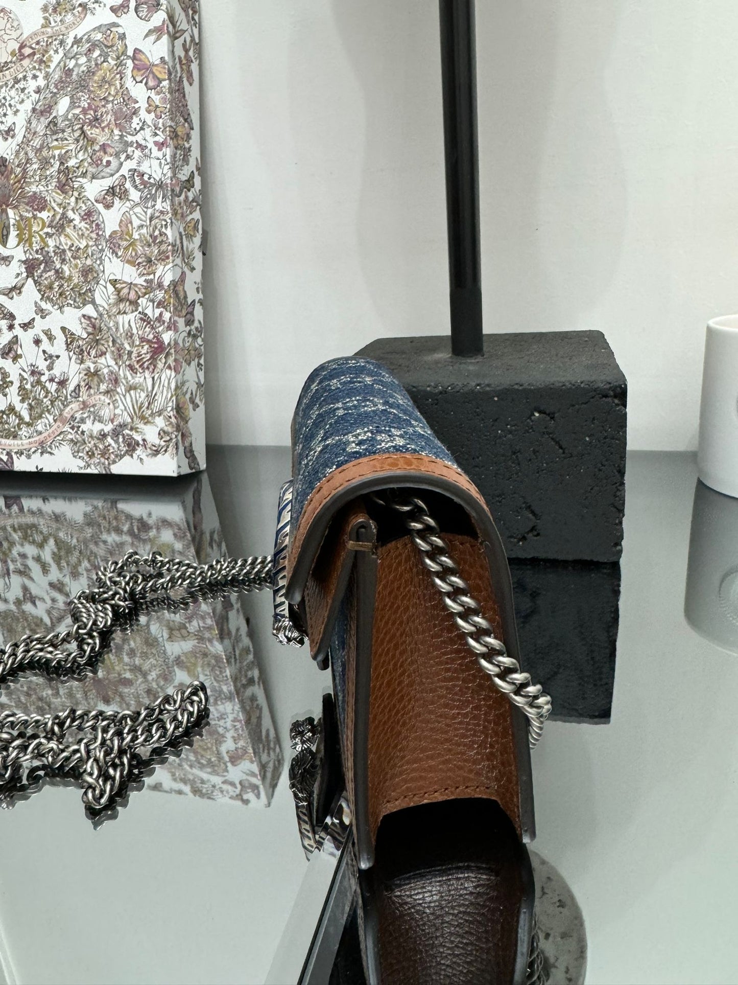 GG Dionysus micro denim shoulder bag