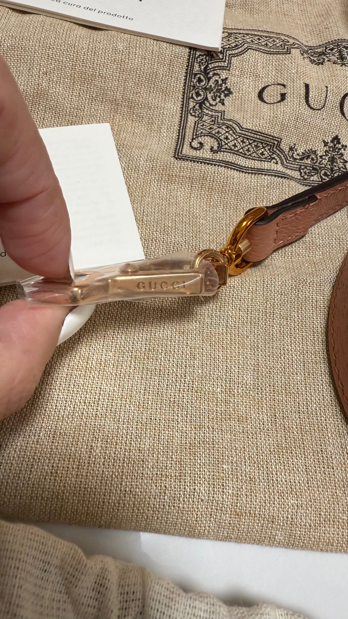 Gucci borsa ophidia top handle in tela rosa