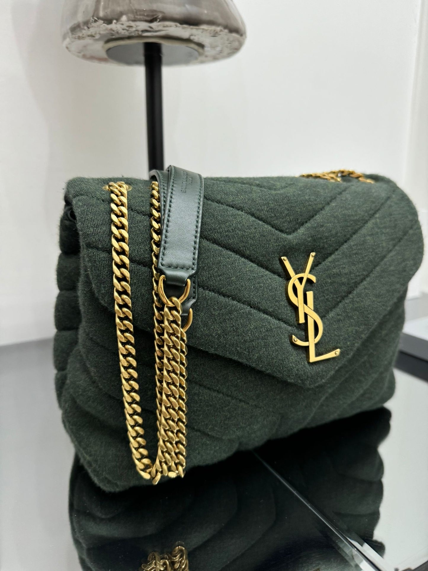 Lou Lou small verde foresta in tessuto lana