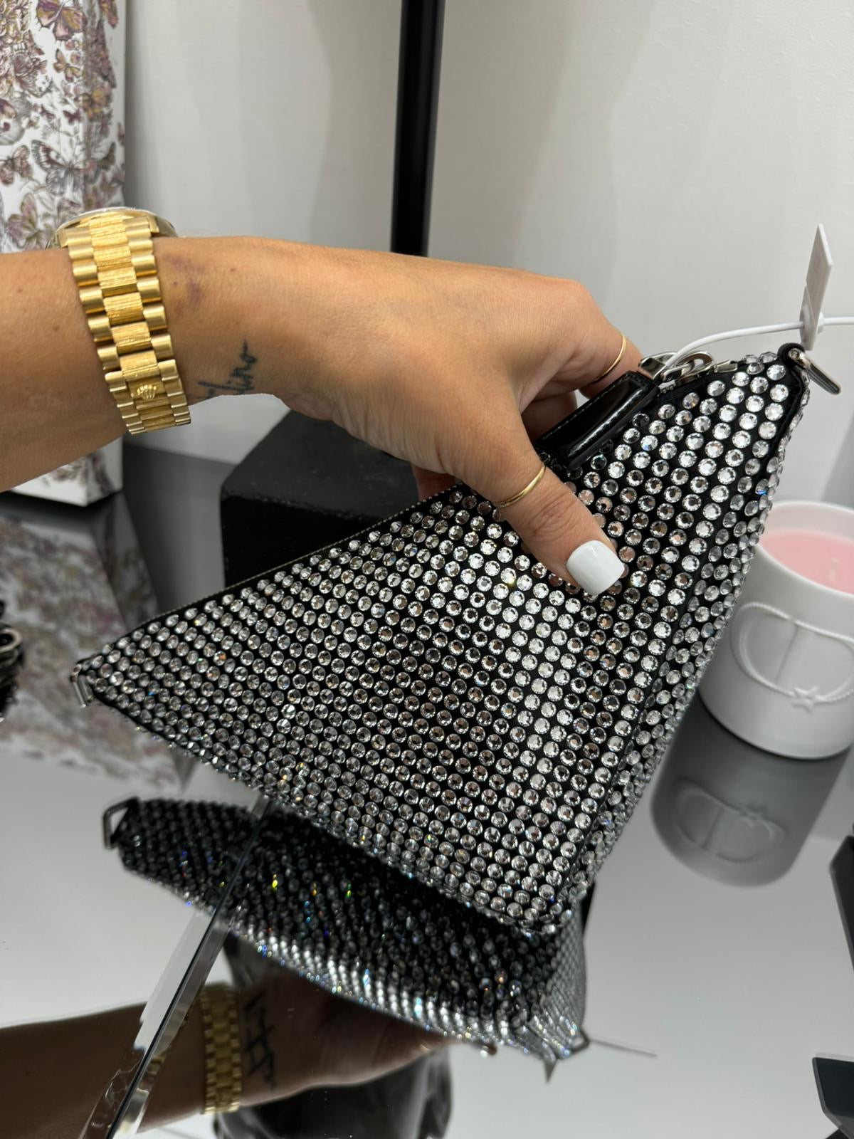 Crystal Triangle Shoulder Bag