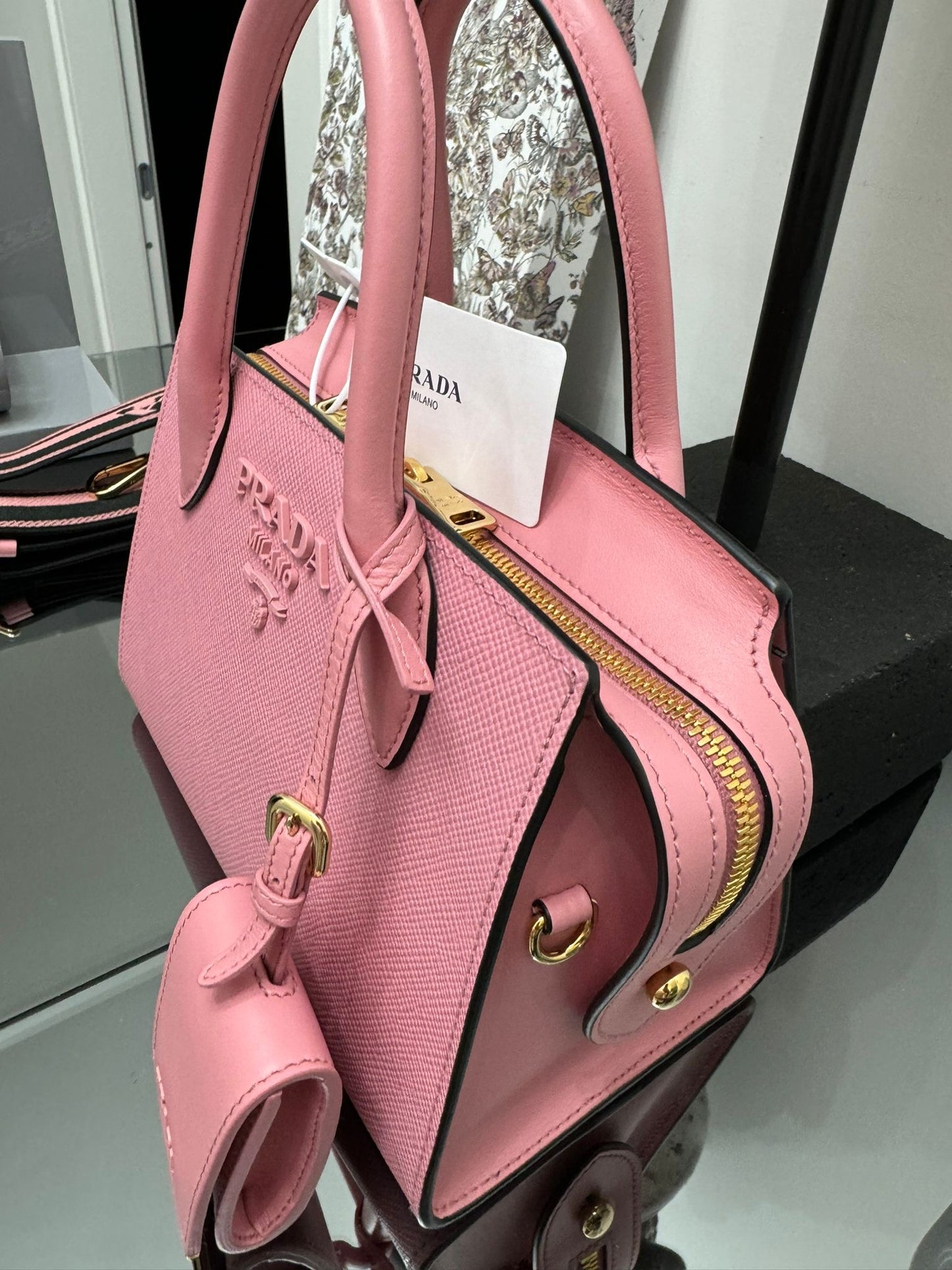PETAL PINK SAFFIANO CUIR HANDBAG