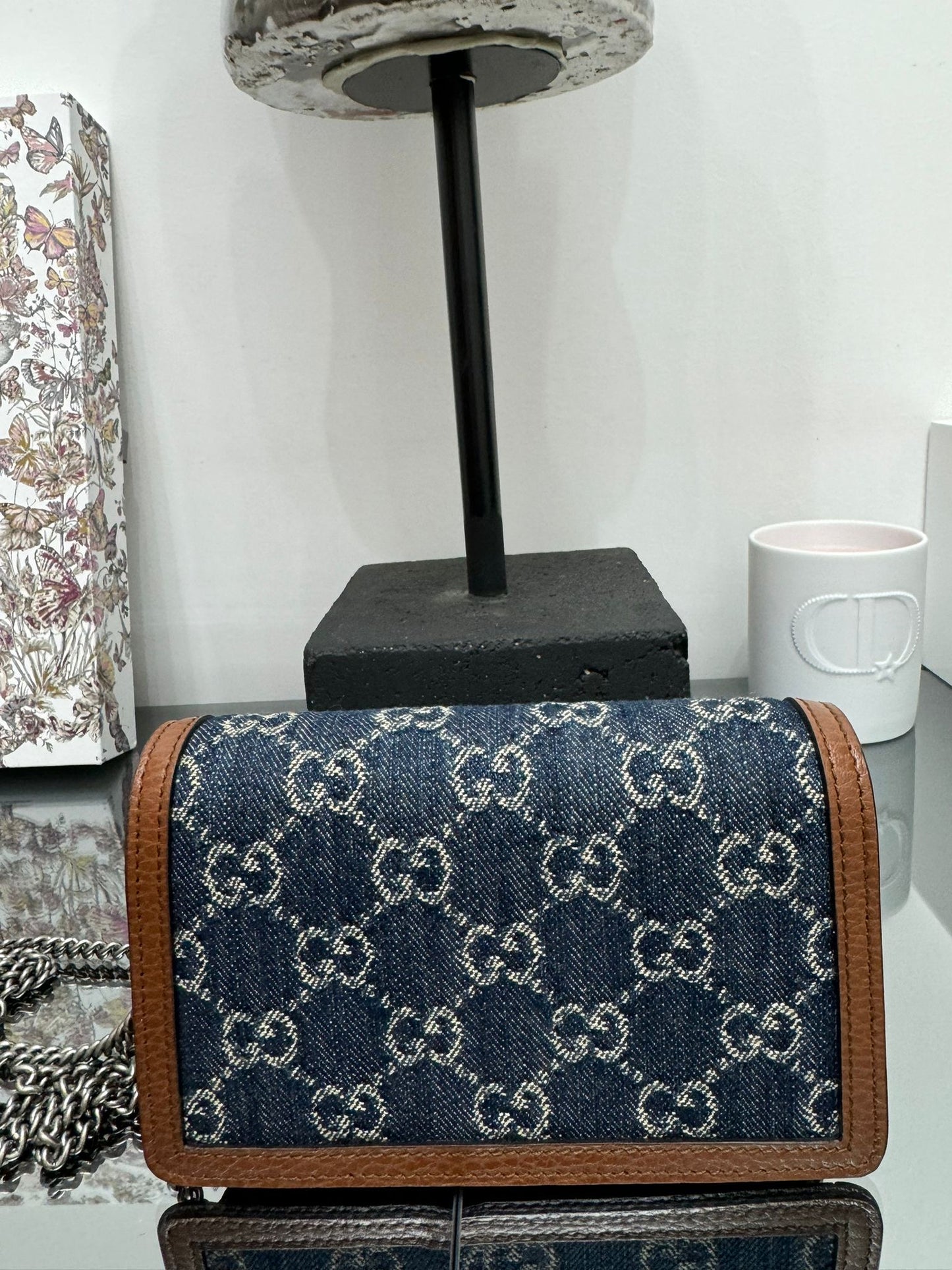 GG Dionysus micro denim shoulder bag