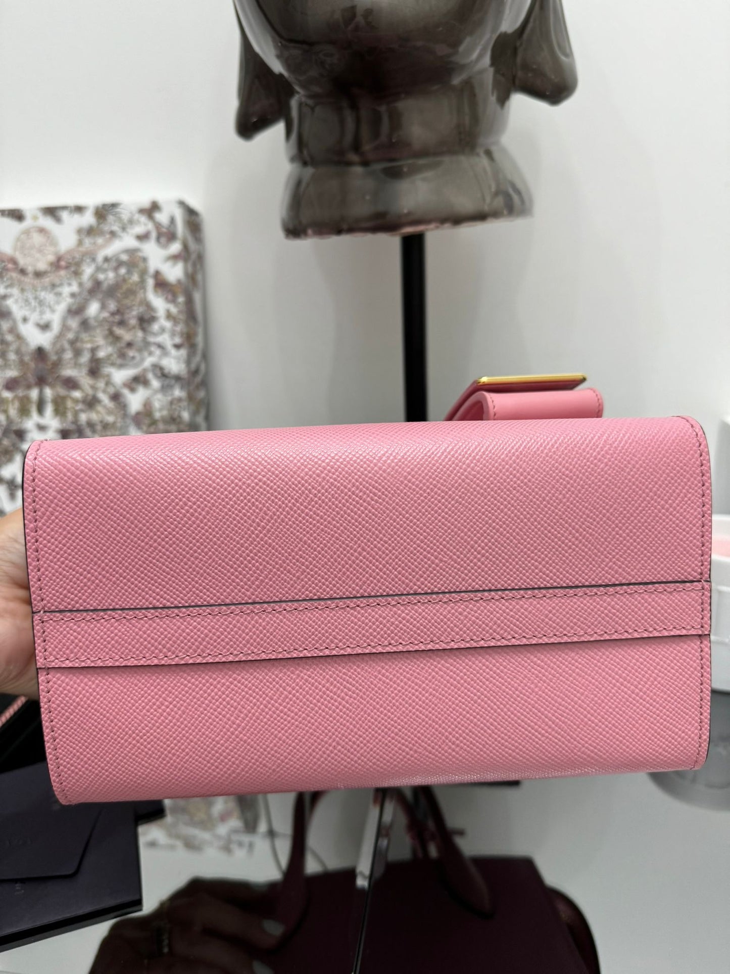 PETAL PINK SAFFIANO CUIR HANDBAG