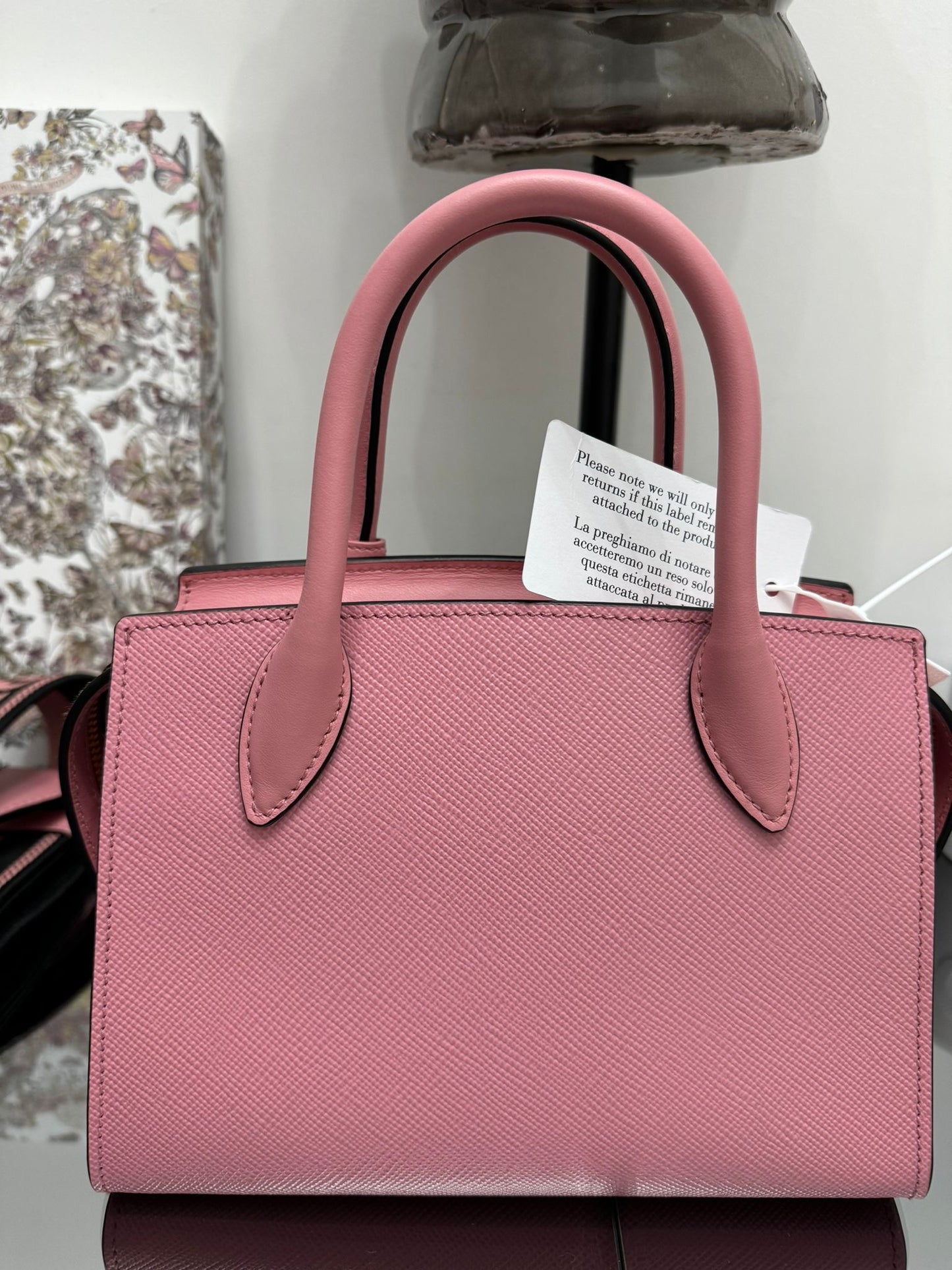 PETAL PINK SAFFIANO CUIR HANDBAG