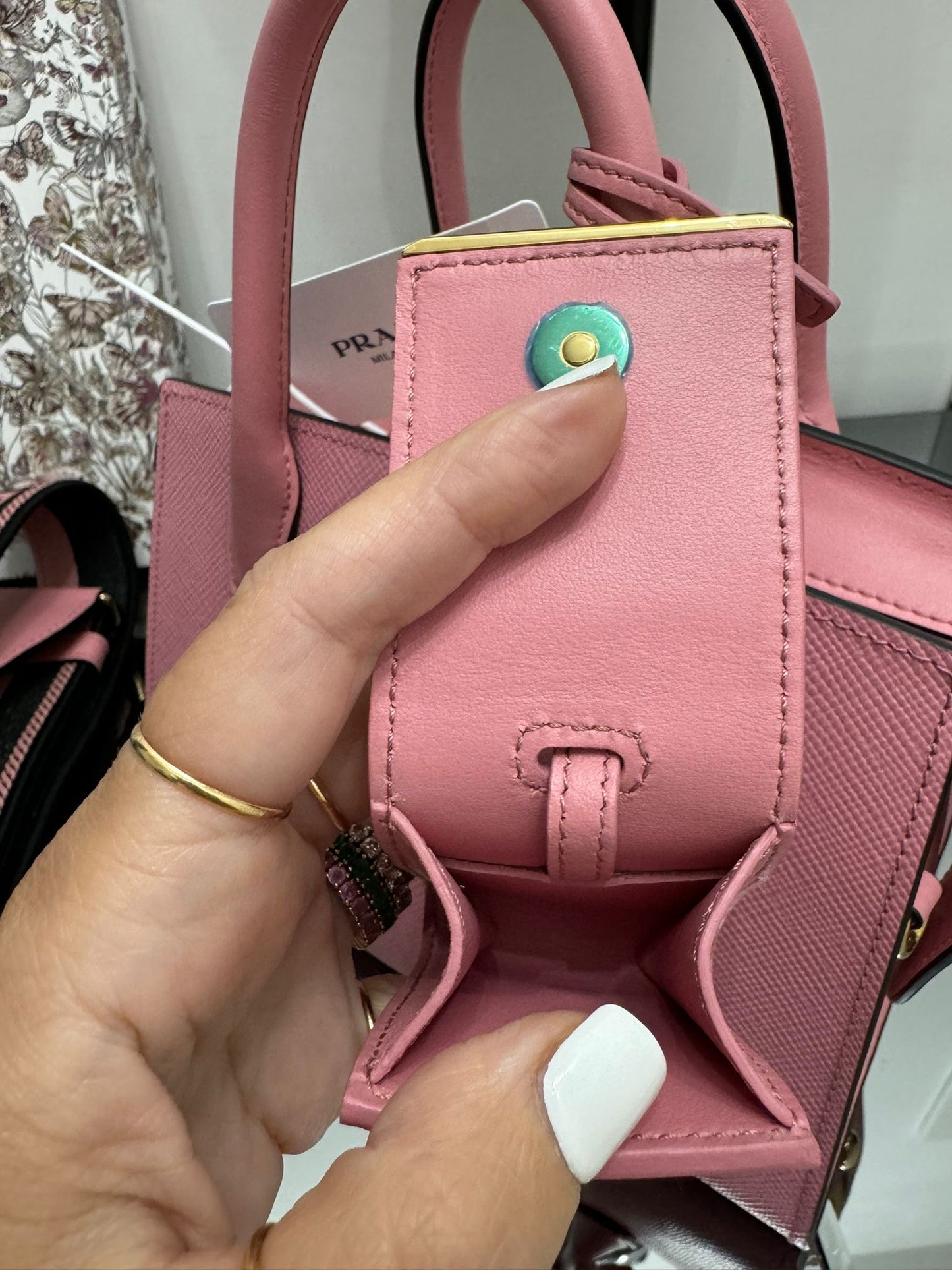 PETAL PINK SAFFIANO CUIR HANDBAG