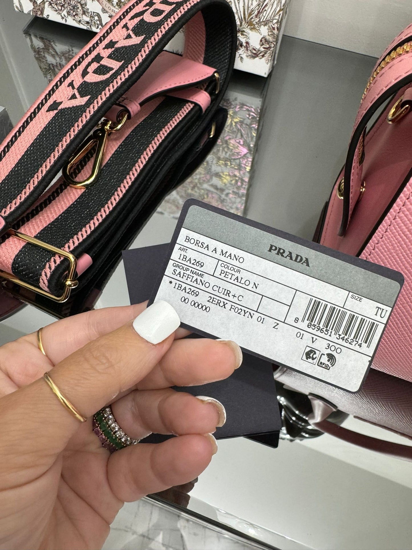 PETAL PINK SAFFIANO CUIR HANDBAG
