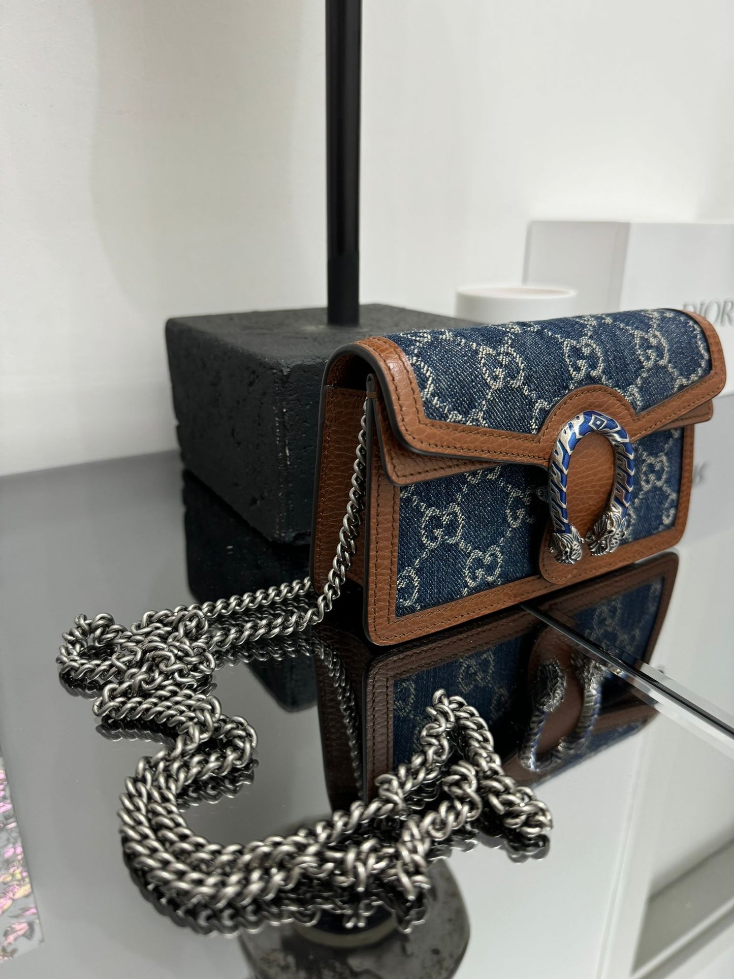 GG Dionysus micro denim shoulder bag